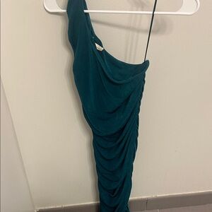 Elegant Teal One-Shoulder Dress